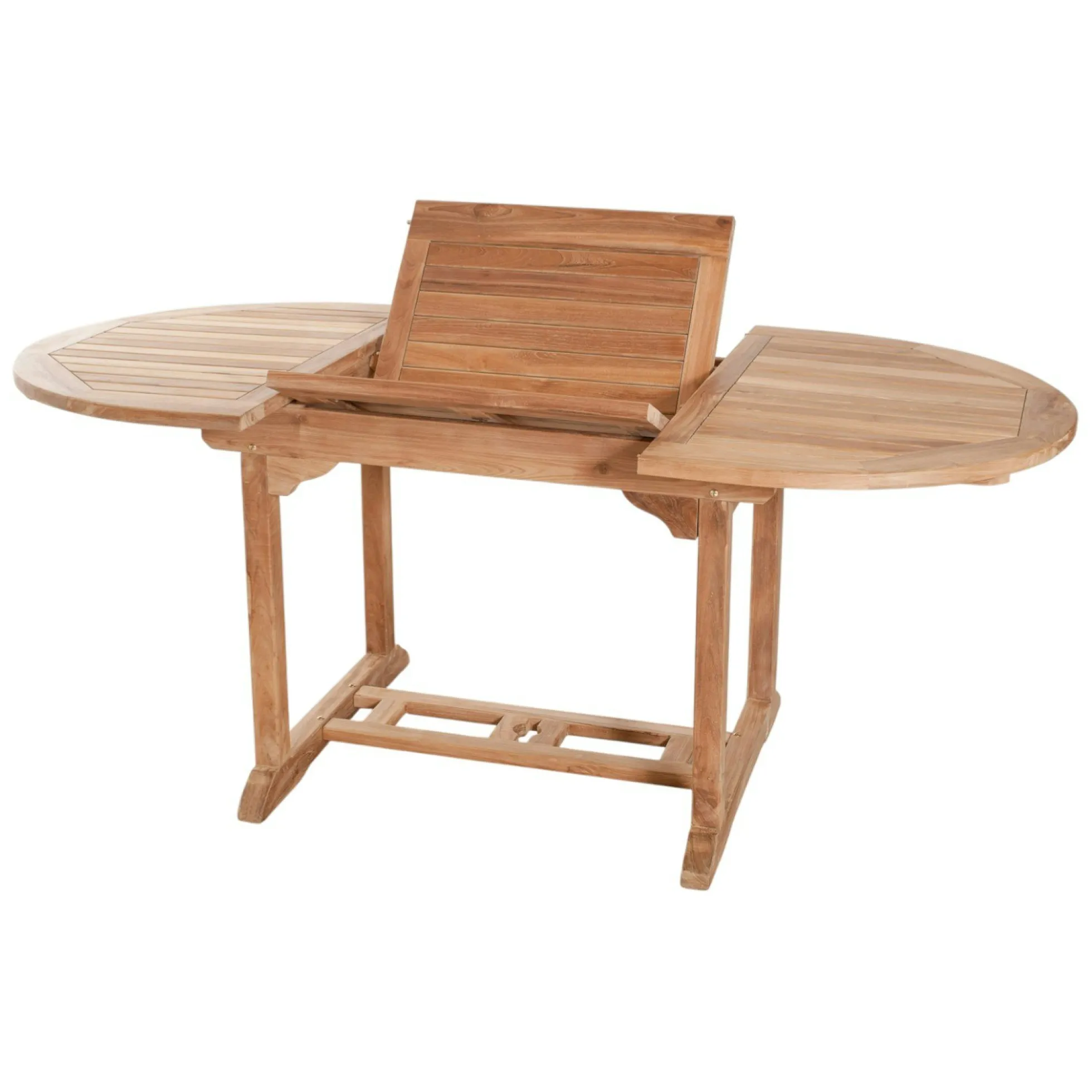Salon de jardin en teck Table ovale 120/180 cm + 6 chaisespliantes SUMMER