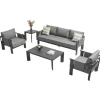 Salon de jardin 5 places complet en aluminium LIGO