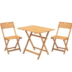 Salon de jardin 2 places - pliant, 4 coussins SORA