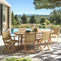 Salon de jardin table 200 cm 6 assises OSTIA