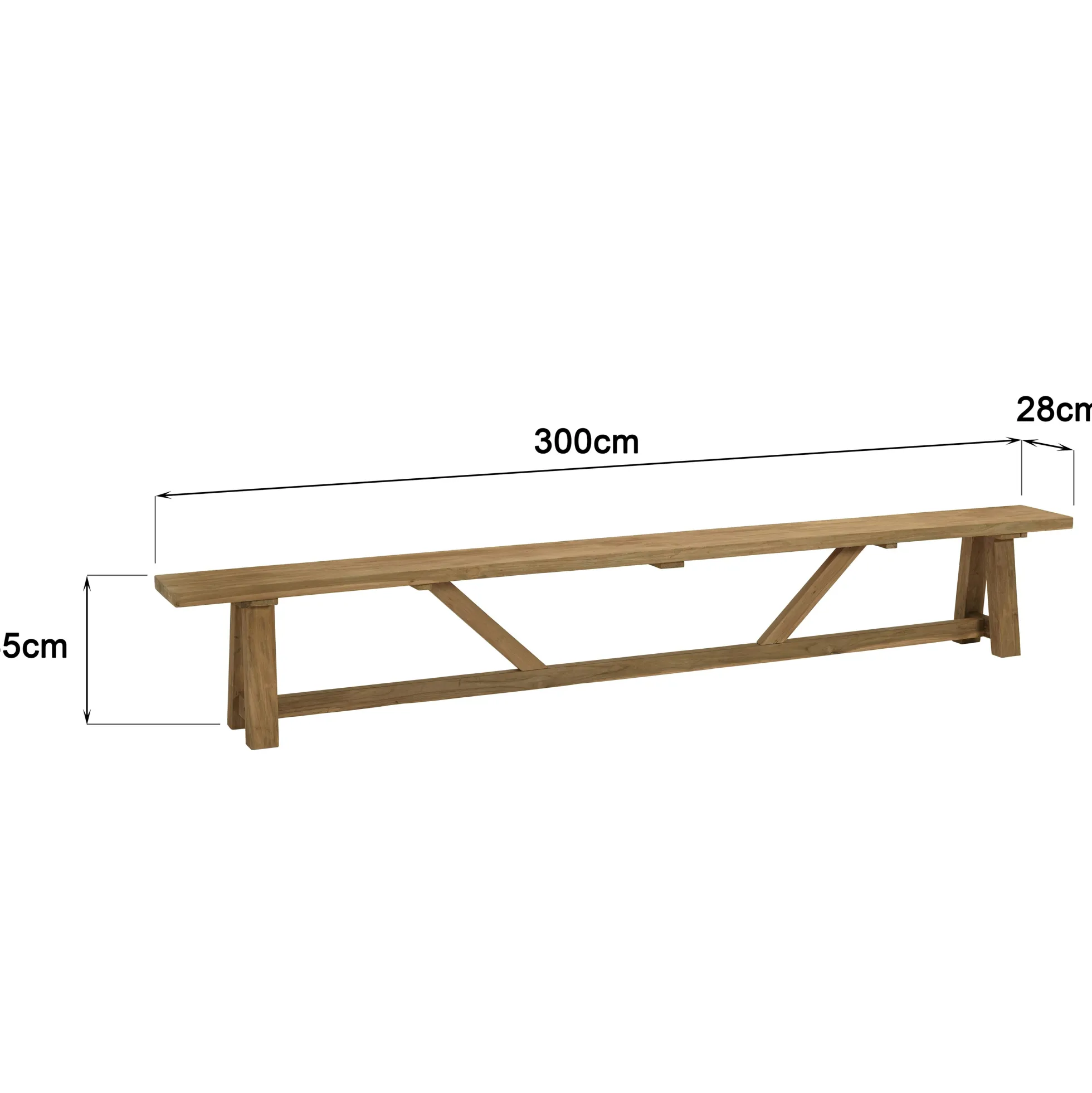 Salon de jardin 1 table et 2 bancs en bois de teck recyclé SANTO