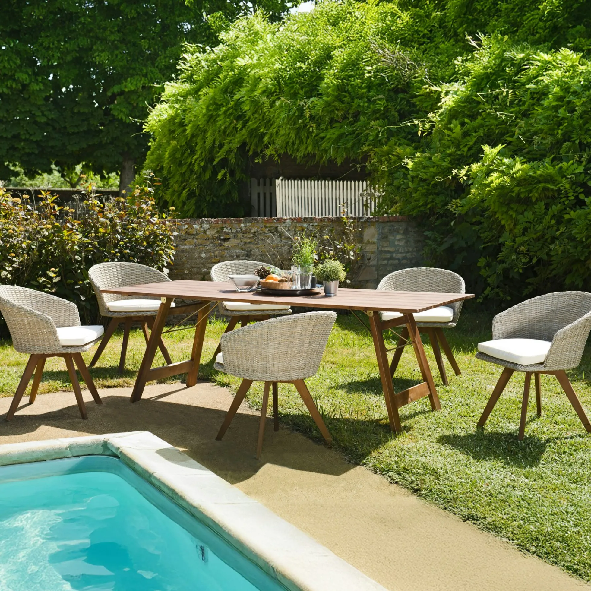 Salon de jardin 1 table 220 + 6 fauteuils BAHIA