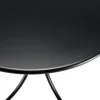 Salon de jardin 1 table ronde métal noir D70 cm - 2 fauteuils cordage couleur naturelle 1 coussin noir GIJON