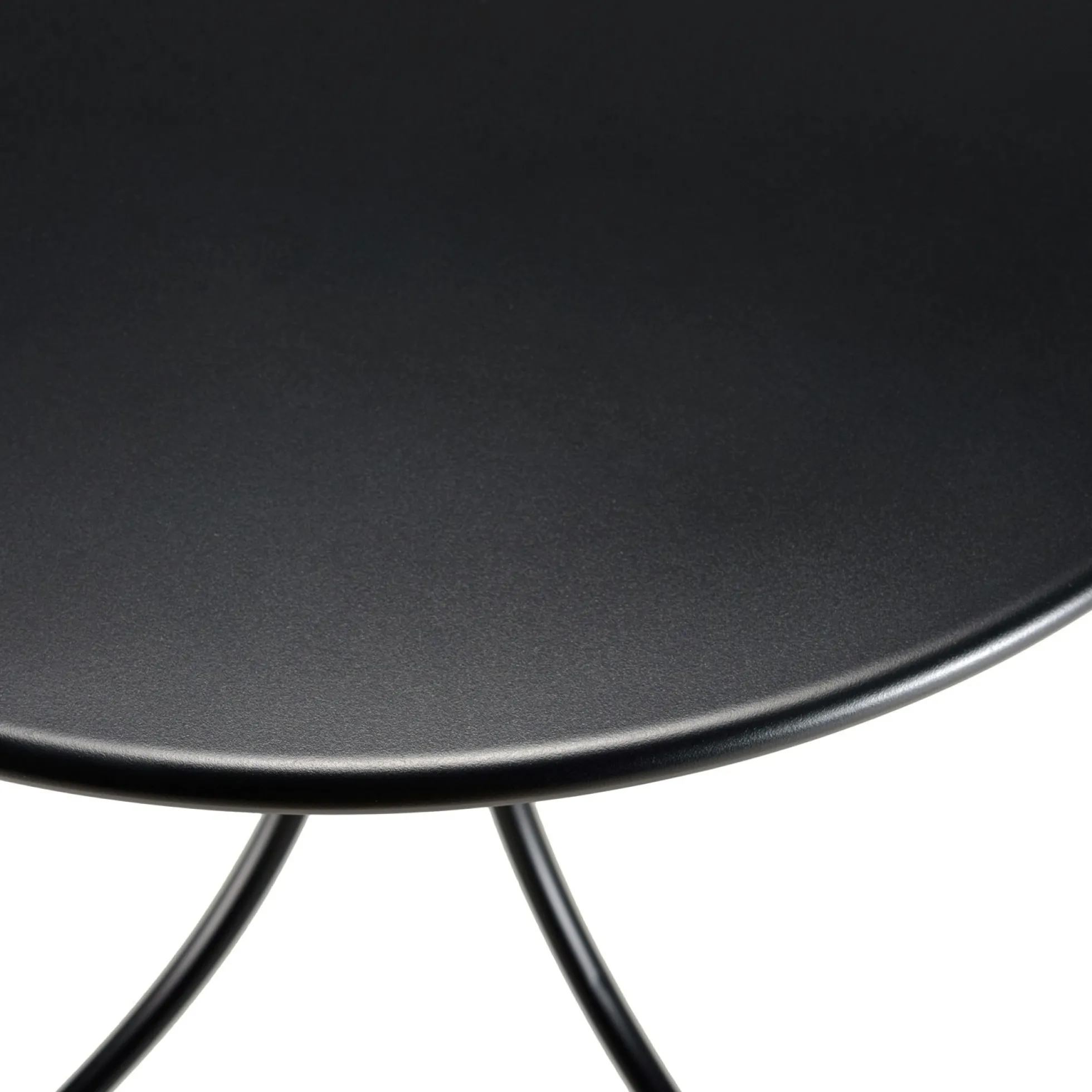 Salon de jardin 1 table ronde métal noir D70 cm - 2 fauteuils cordage couleur naturelle 1 coussin noir GIJON