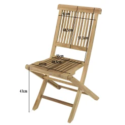 Salon de jardin teck brut table pieds tréteaux 180/240 + 6 chaises bord droit SUMMER