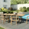 Salon de Jardin Teck Table extensible 180/240 + 6 fauteuils empilables SUMMER ref. 30020850