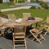 Salon de jardin Teck table ovale 180x100cm 6 chaises SUMMER