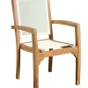 Salon de jardin Teck textile table 180cm 6 fauteuils SUMMER