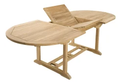 Salon de jardin Teck textile table 180cm 6 fauteuils SUMMER