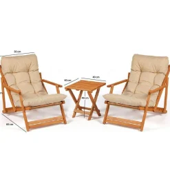 Salon jardin détente beige - 2 assises confort SORA
