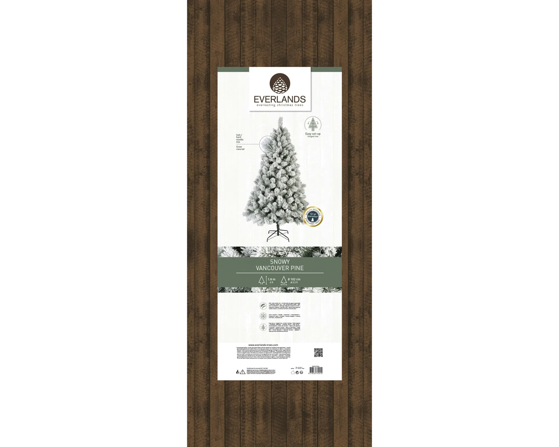 Sapin de Noël enneigé Vancouver H180 cm