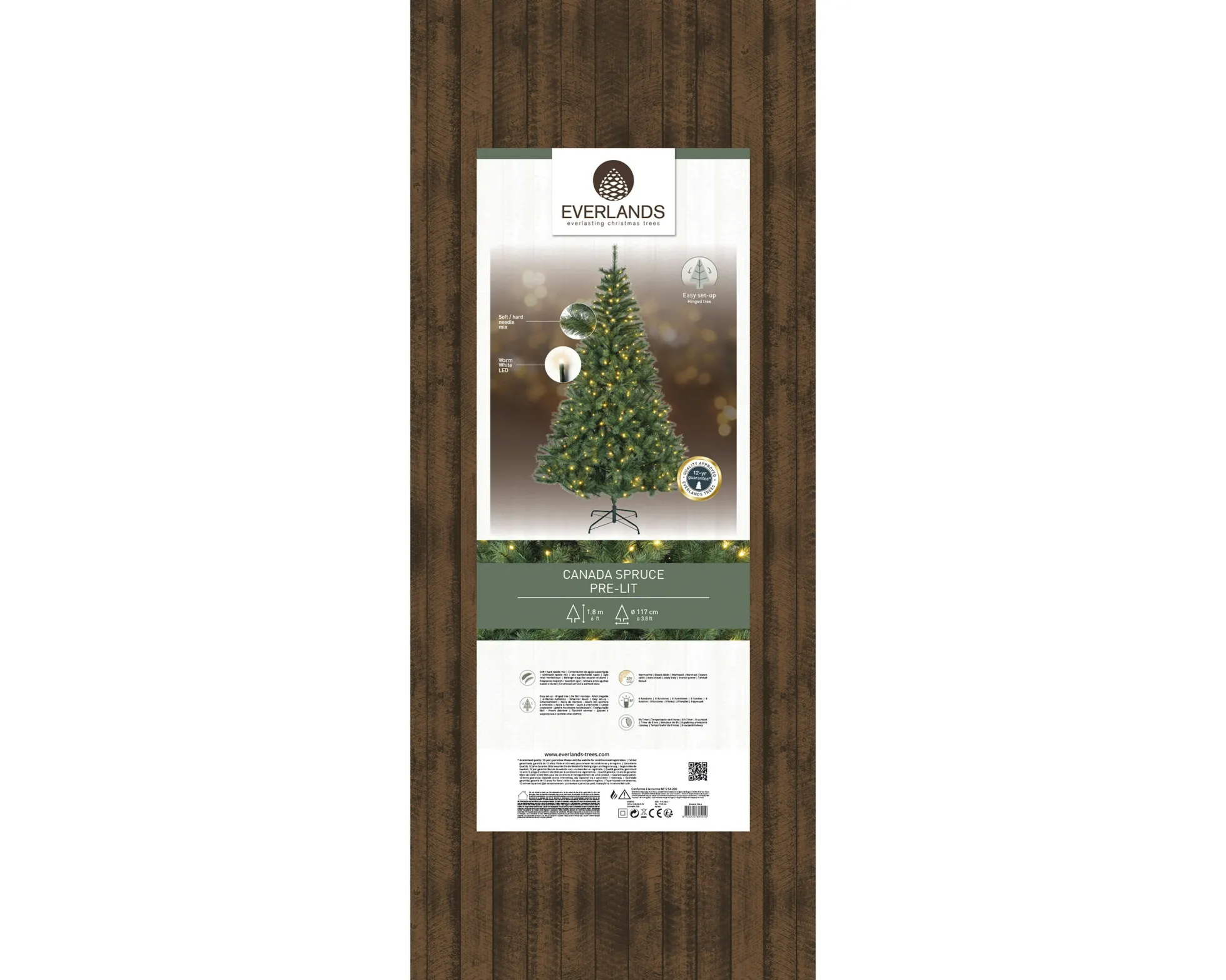Sapin de Noël illuminé Canada H180 cm