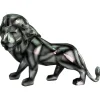 Sculpture moderne lion gris anthracite