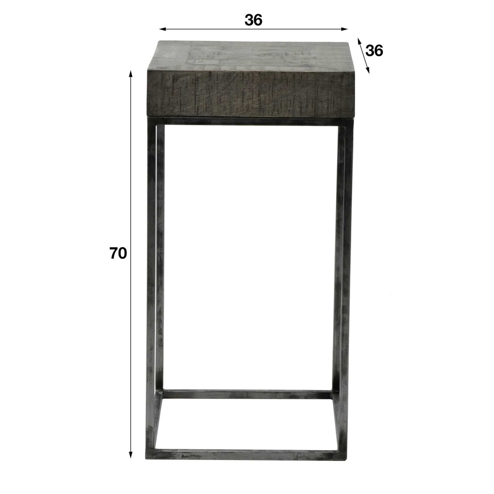 Sellette bois de manguier gris 70 cm LUCKNOW