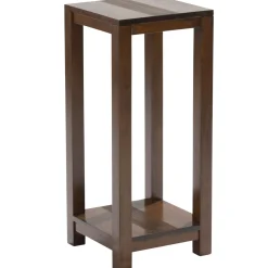 Sellette bois hévéa double plateau 30x30x70cm GALA