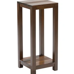 Sellette bois hévéa double plateau 30x30x70cm GALA