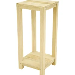 Sellette bois hévéa double plateau 30x30x70cm GALA