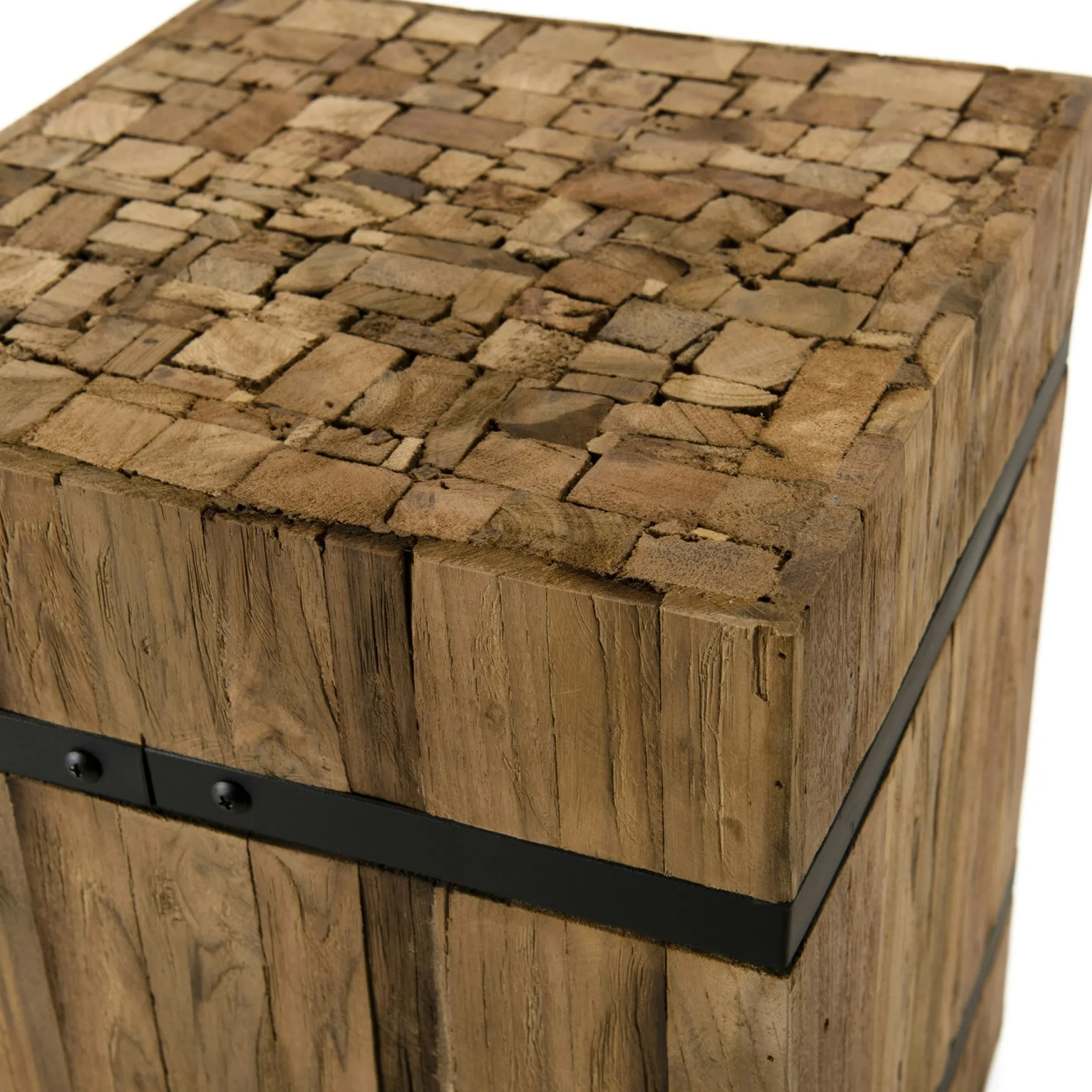 Sellette porte-plante en teck recyclé 46 cm MATT