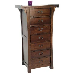 Semainier meuble bois massif style colonial MAORI