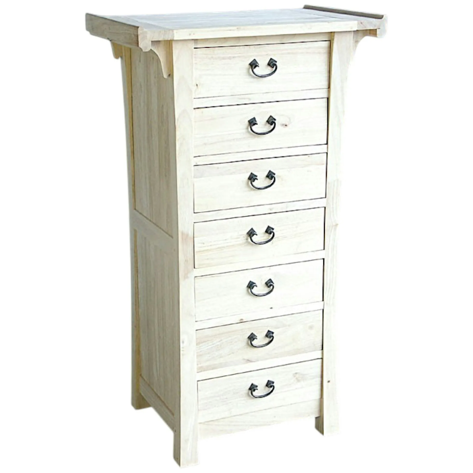 Semainier meuble bois massif style colonial MAORI