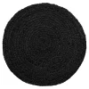 Set de table rond en jute tressée gris foncé (lot de 4)