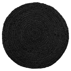Set de table rond en jute tressée gris foncé (lot de 4)