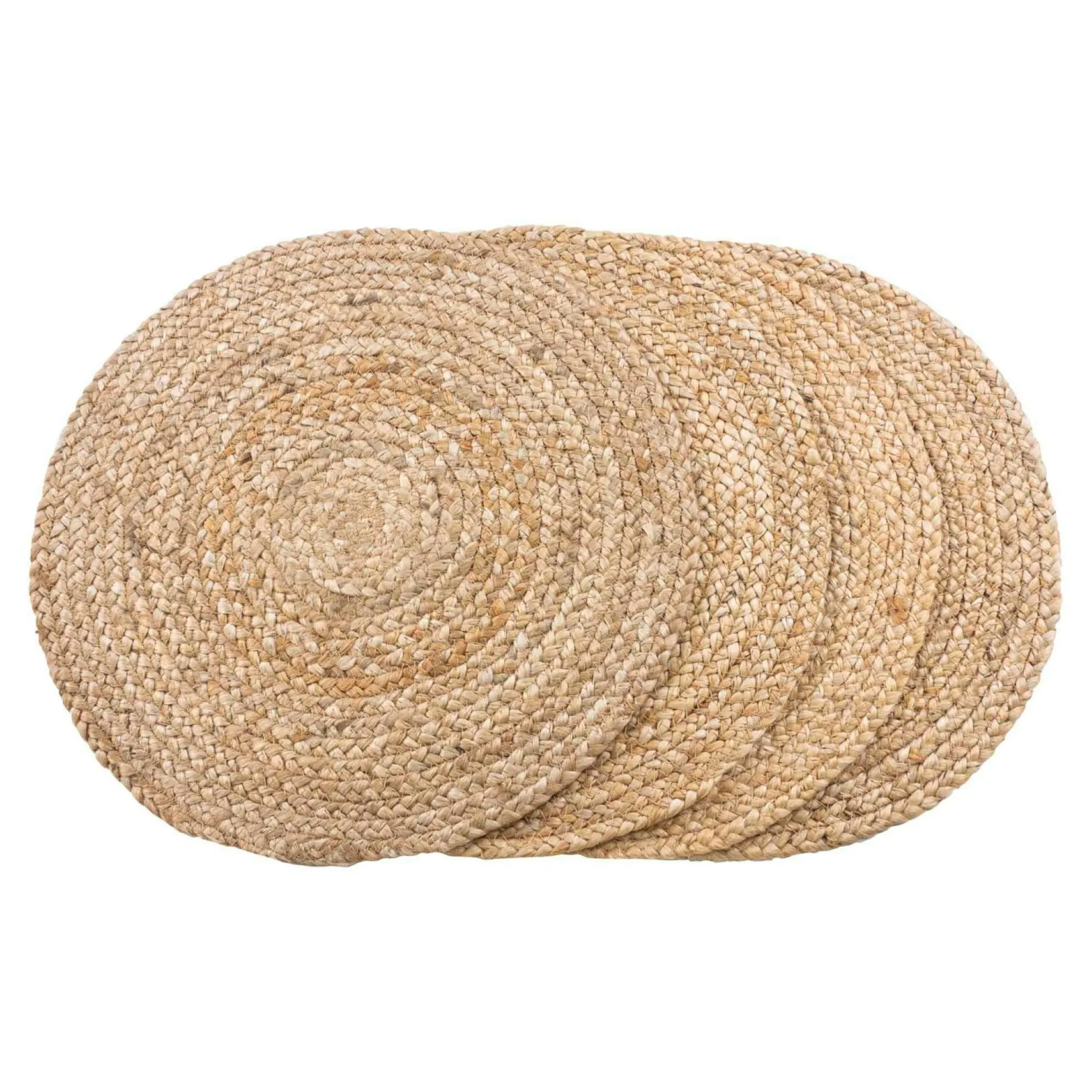 Set de table rond en jute tressée (lot de 4)