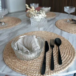 Set de table rond en jute tressée (lot de 4)