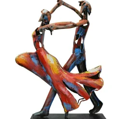 Statuette en métal peint danseurs