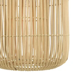Suspension allongée 35x35cm rotin couleur naturelle et teck FOLELLI