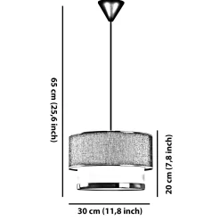 Suspension blanche - double abat-jour avec tressage ZURICH
