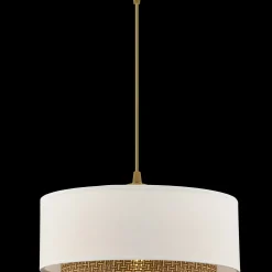 Suspension blanche - double abat-jour avec tressage ZURICH