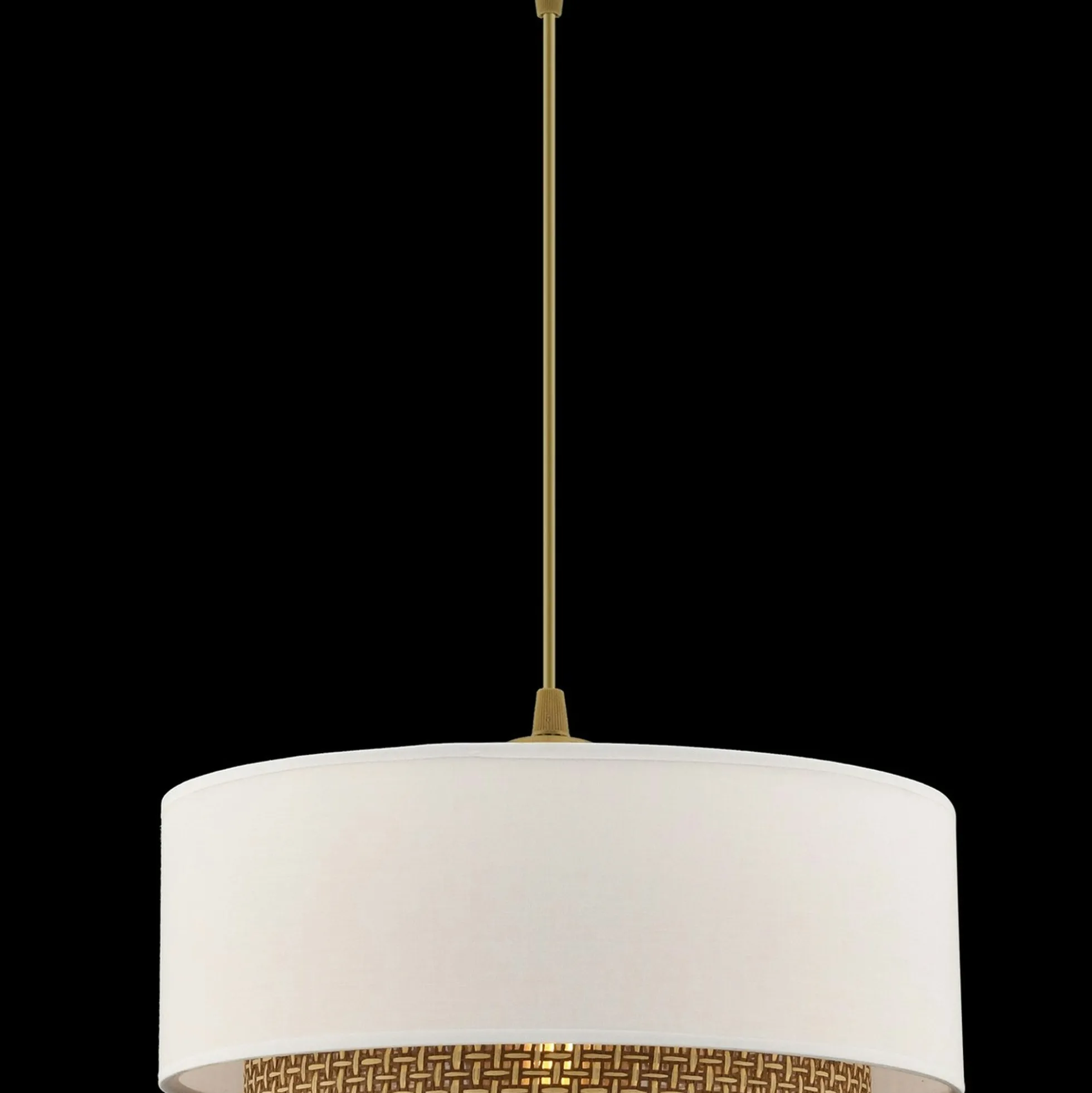 Suspension blanche - double abat-jour avec tressage ZURICH