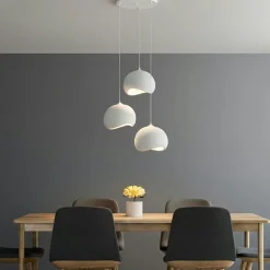 Suspension blanche étagée 3 lampes 55 cm NOXIS