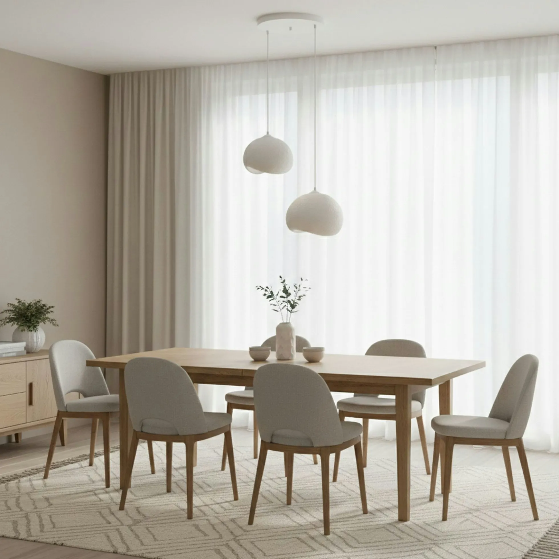 Suspension chambre blanche design 2 lampes 55 cm NOXIS