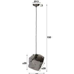 Suspension contemporaine effet glaçon finition chromée NIAGARA