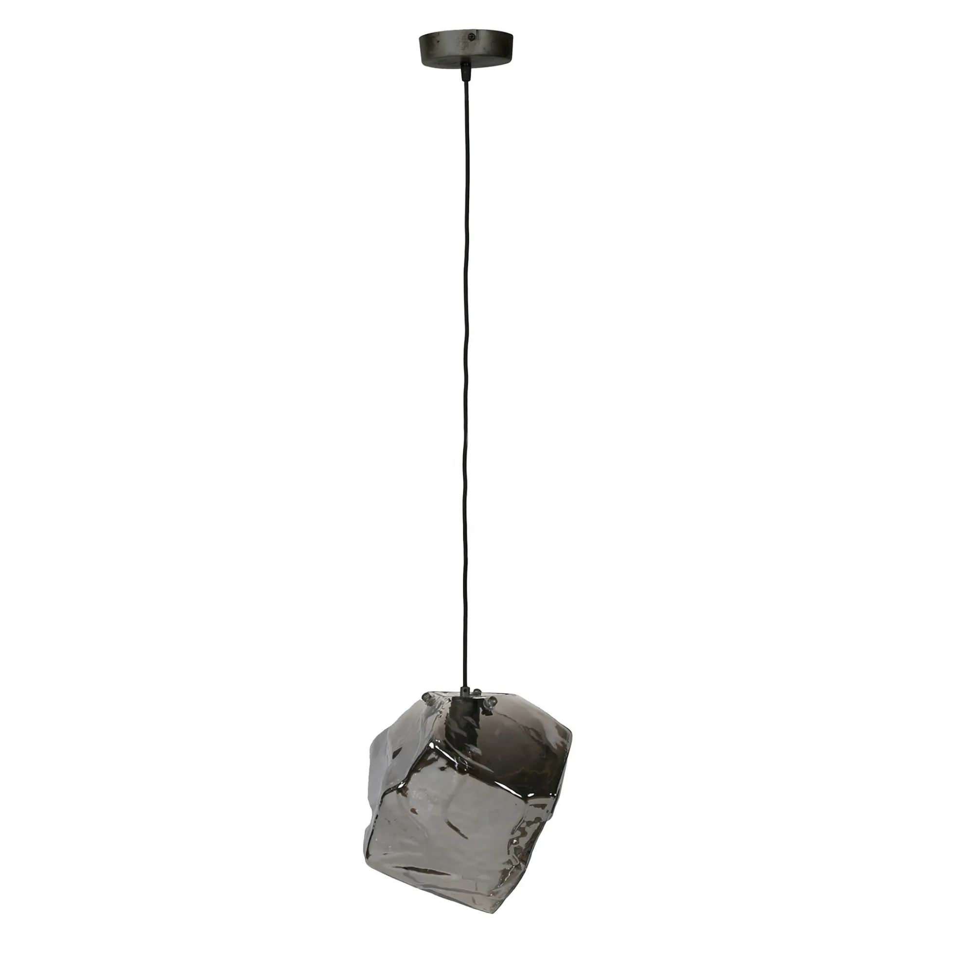Suspension contemporaine effet glaçon finition chromée NIAGARA