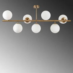Suspension cuisine design – 7 globes sur barre SIERRE