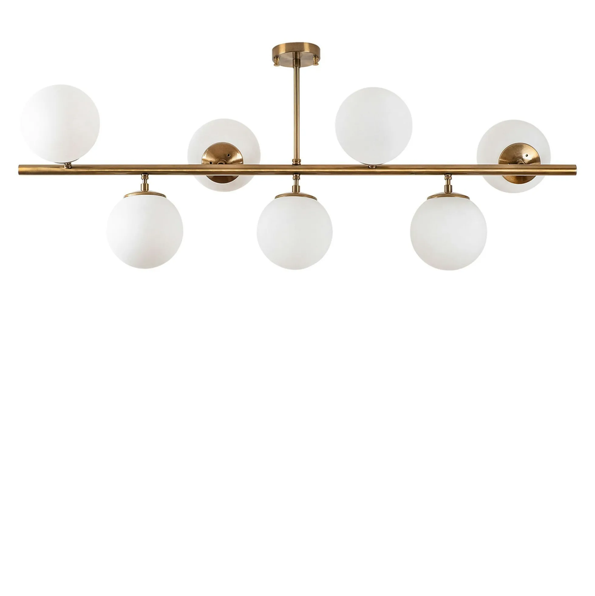 Suspension cuisine design – 7 globes sur barre SIERRE