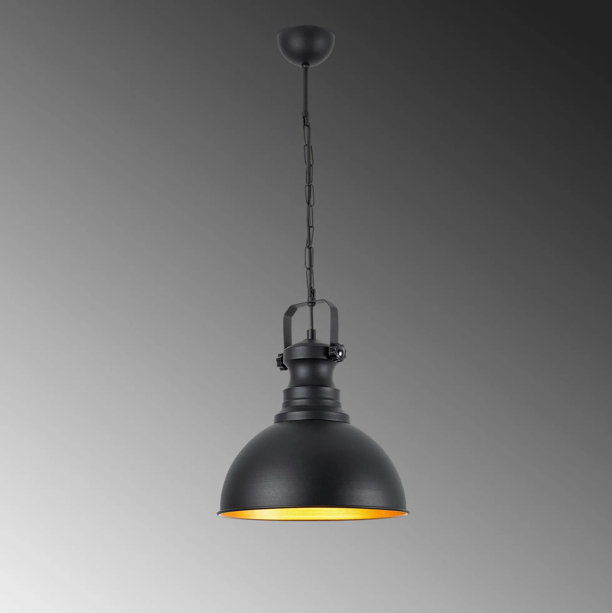 Suspension cuisine vintage noire & dorée avec poignée SILE