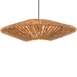 Suspension cymbale 60x60cm en fibre de coco et teck recyclé FOLELLI