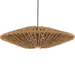 Suspension cymbale 60x60cm en fibre de coco et teck recyclé FOLELLI