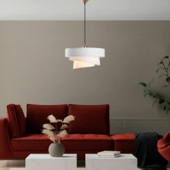 Suspension de chambre design – blanche, effet ruban ZURICH