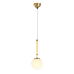 Suspension de chambre – globe blanc et or SIERRE
