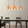 Suspension de cuisine moderne, 3 abat-jour cuivre SILE