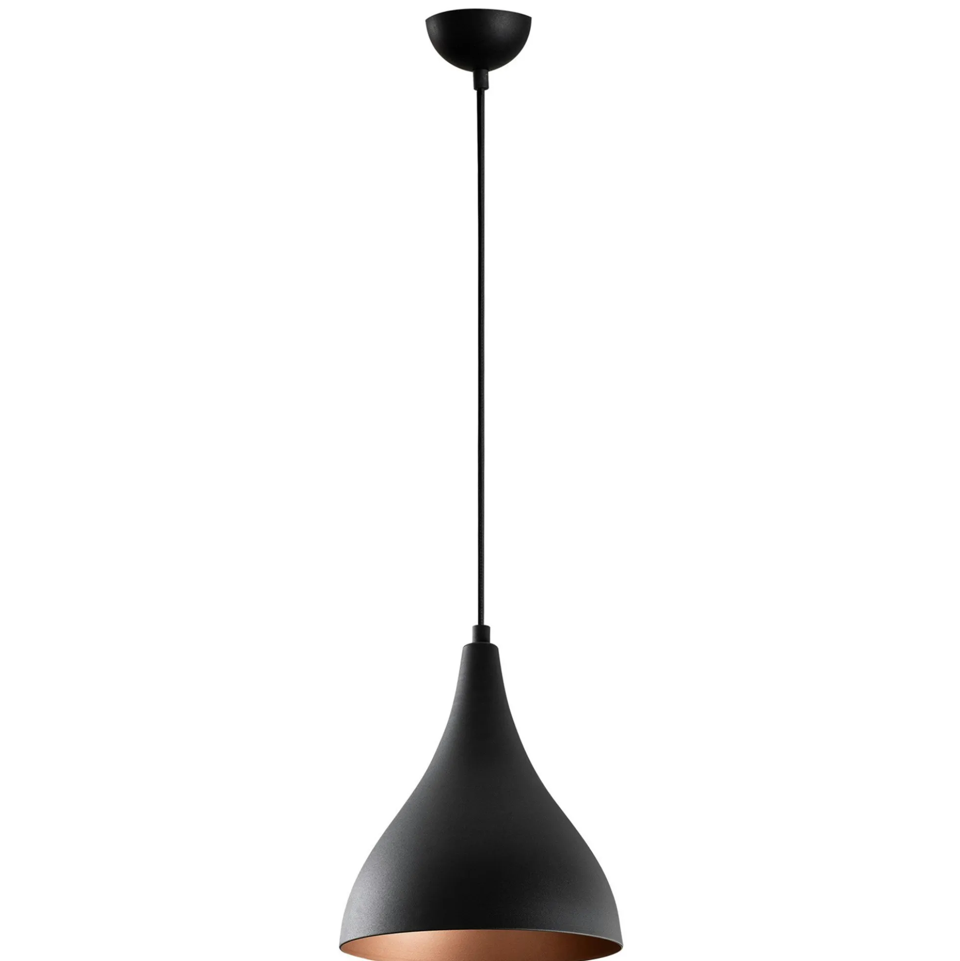 Suspension de cuisine noire mate – intérieur cuivré SILE