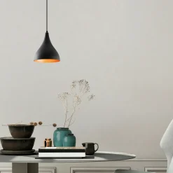 Suspension de cuisine noire mate – intérieur cuivré SILE