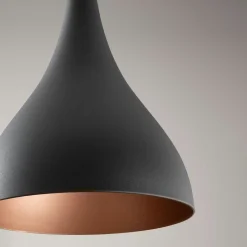 Suspension de cuisine noire mate – intérieur cuivré SILE