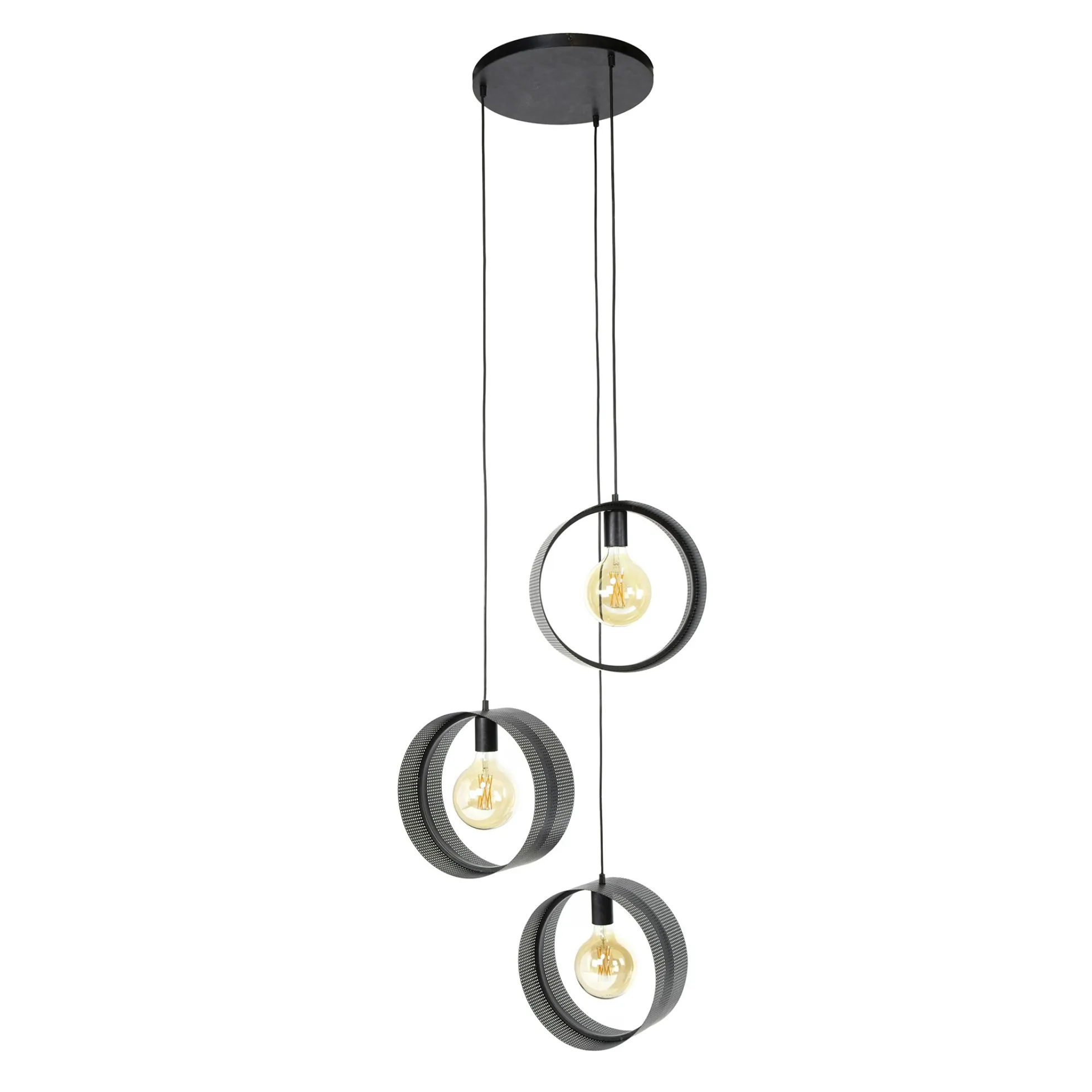 Suspension design 3 anneaux en métal perforé RALF