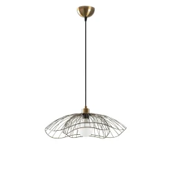 Suspension design filaire double fleur dorée 50 cm SINOP